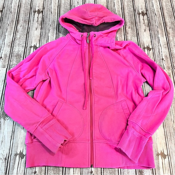 Athleta Tops - Athleta Pink Scuba Full Zip Sweatshirt Hoodie size XL